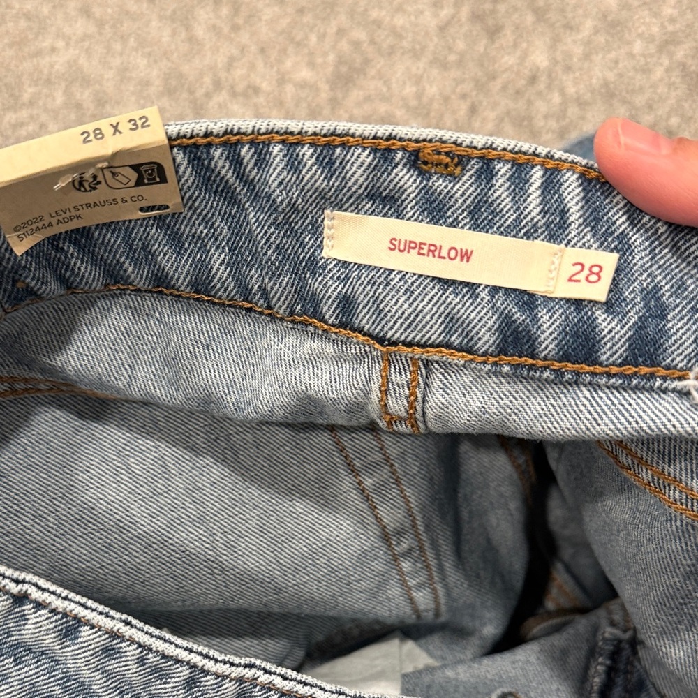 Levi's Women's Distressed Blue Boyfriend Jeans - Picture 4 of 4